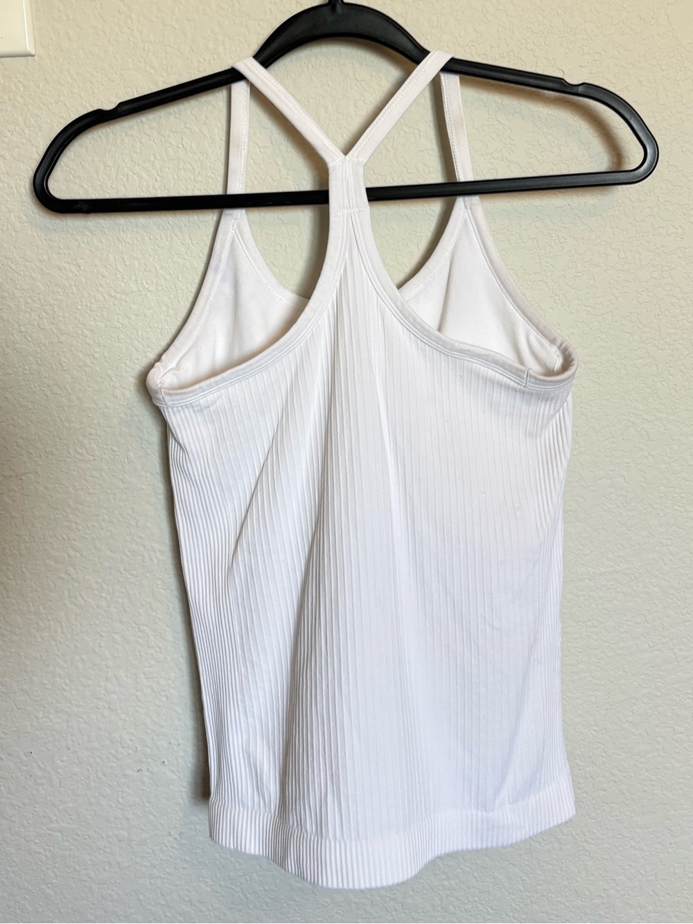 White Ribbed Racerback Tank Top - Picture 2 of 2